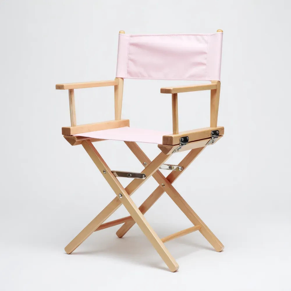Outdoor Director's Chair 42x52x80 cm - Pink Fabric, Wood Frame - Portable Design