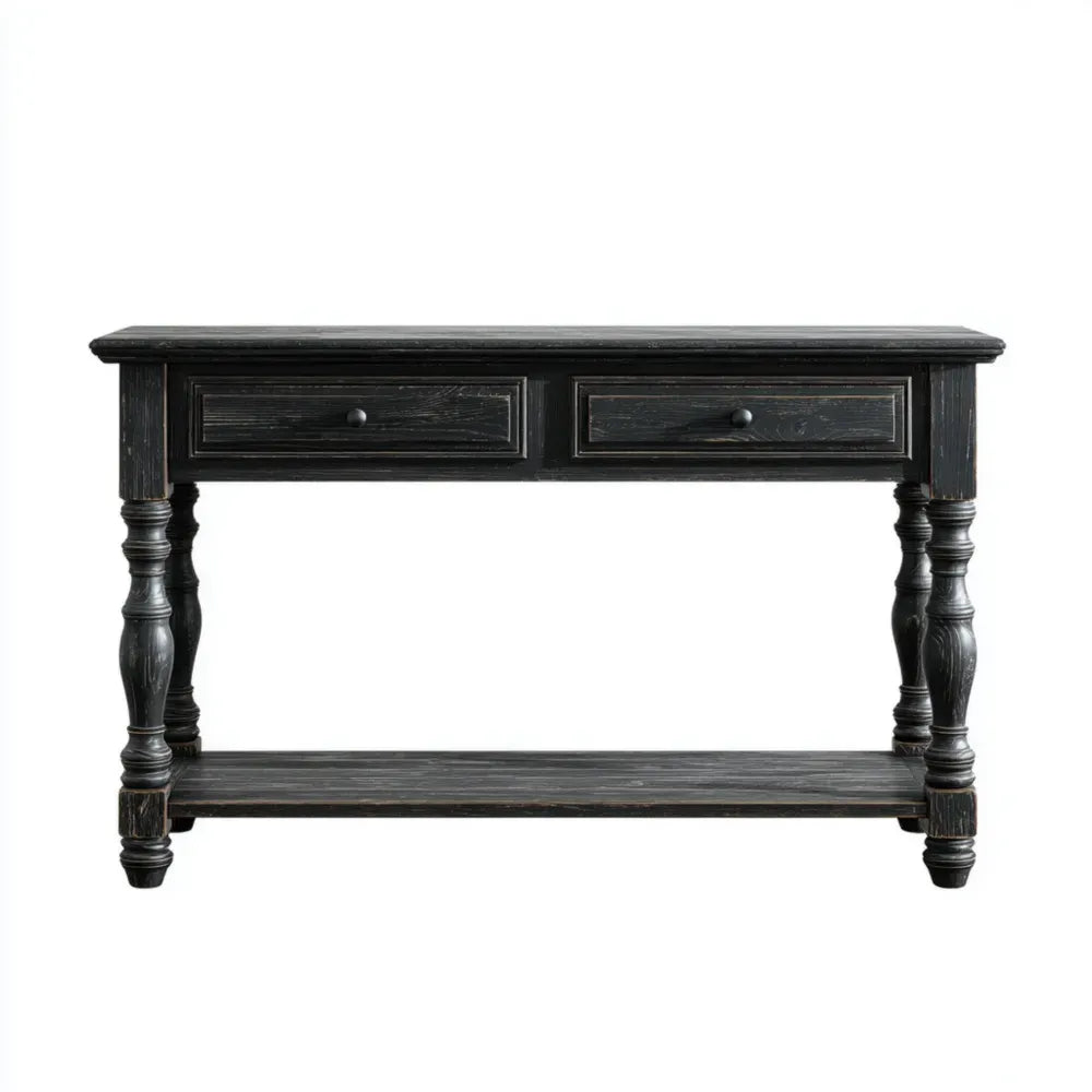 Console Table 120x40x75 cm - Black - Vintage Style