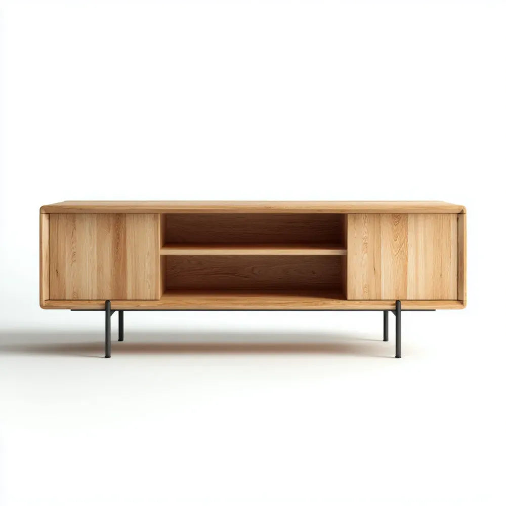 TV Stand Solid Wood 150x45x50 cm - Natural Finish - Minimalist Design
