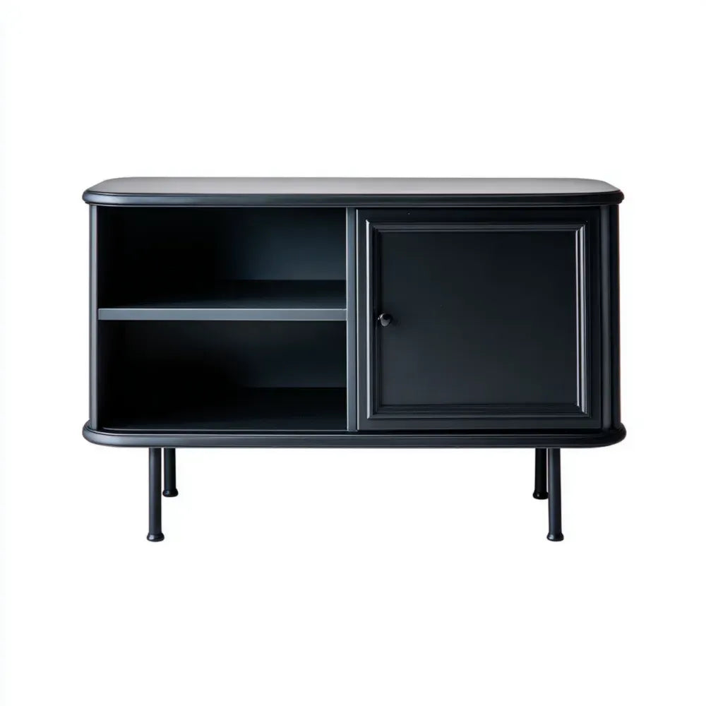 TV Stand Wood 120x40x60 cm - Black - Contemporary Style